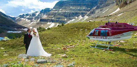 A Naturally Chic helicoper wedding via Icefield Helitours